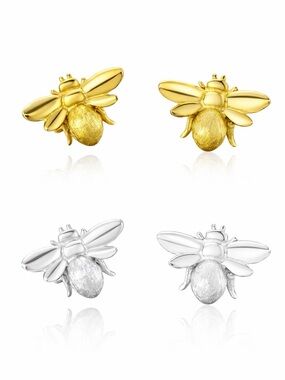 Artisan Made Textured Dainty Bee Earrings